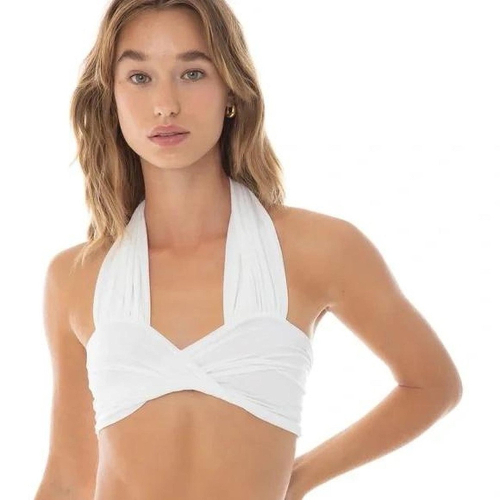 ARE YOU AM I White Halter Crop Top